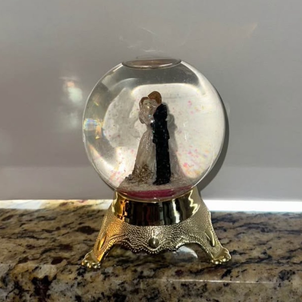 Vintage Wedding Snow Globe